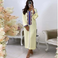 ramadan embroidery muslim islamic dress women festival jelaba tunic long maxi robe femme vestiods kaftan abaya dubai summer 2022