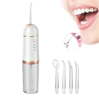 oral irrigator portable dental water flosser usb rechargeable water jet floss tooth pick 4 jet tip 230ml 3 modes ipx7 home