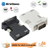 hdmi compatible to vga converter with 3 5mm audio cable for ps4 pc laptop tv monitor projector 1080p hd female to vga male adapt