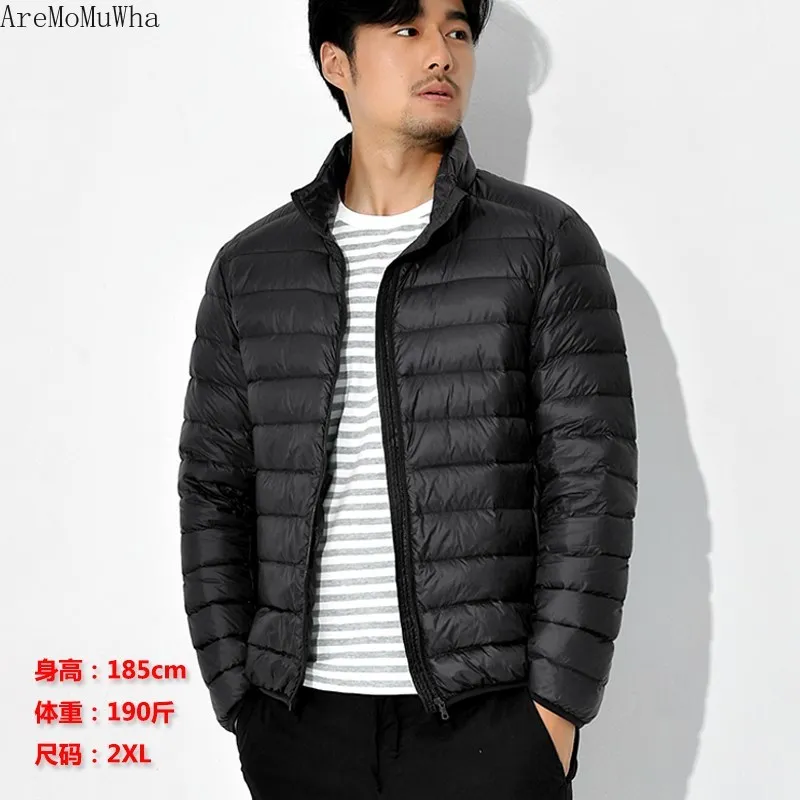 2021 New Winter Light Down Jacket Men's S-3XLStand Collar Casual Slim Thin Down Jacket Winter Short Coat Mens Down Jacket  Mens
