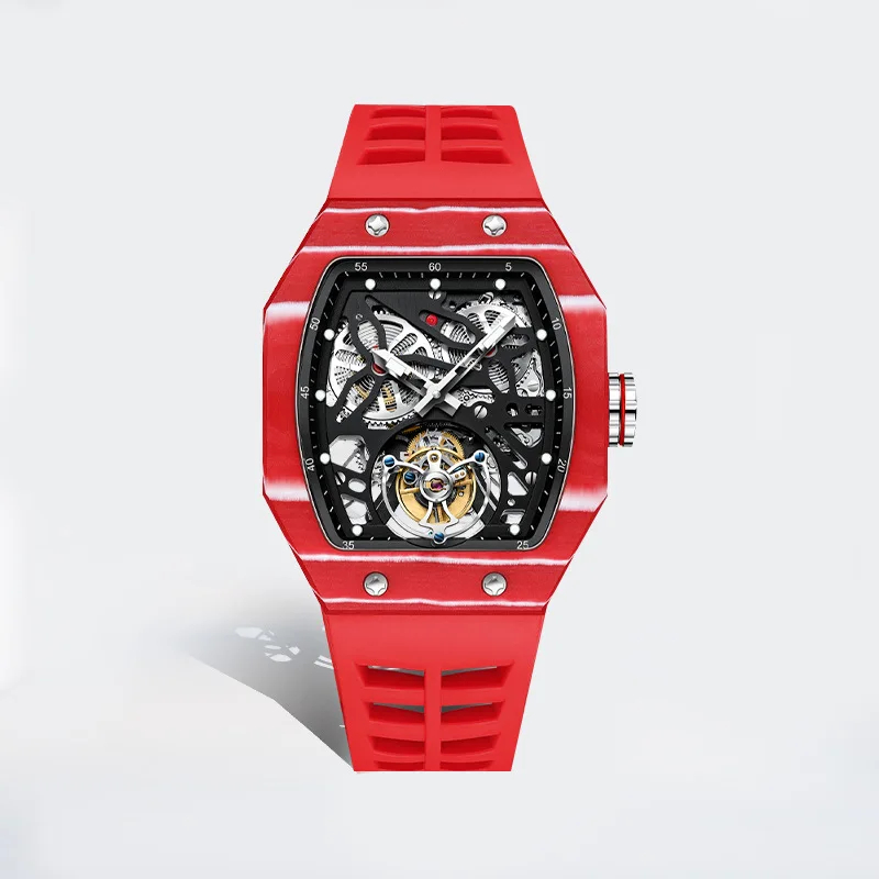 Лучшие Мужские механические часы с турбийоном светящиеся часы-скелетоны