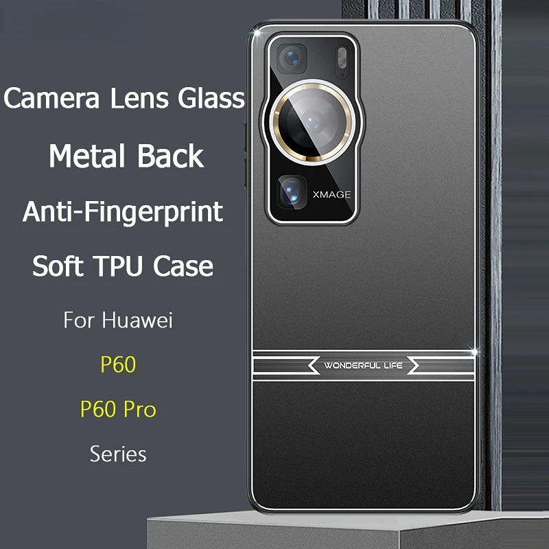 

For Huawei P60 / Pro Mecha Matte Metal Phone Case Hit Stitching Color Soft TPU Camera Lens Glass Protector Shell Back Cover