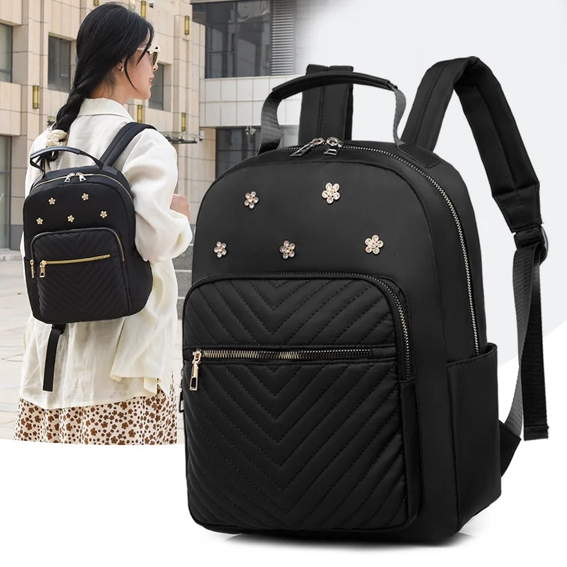 

Fashion Luggage &Bags New Rhombus Women's Travel Backpack School Mochila Simple Causal Black Mochilas Para Mujer Bolsas Feminina