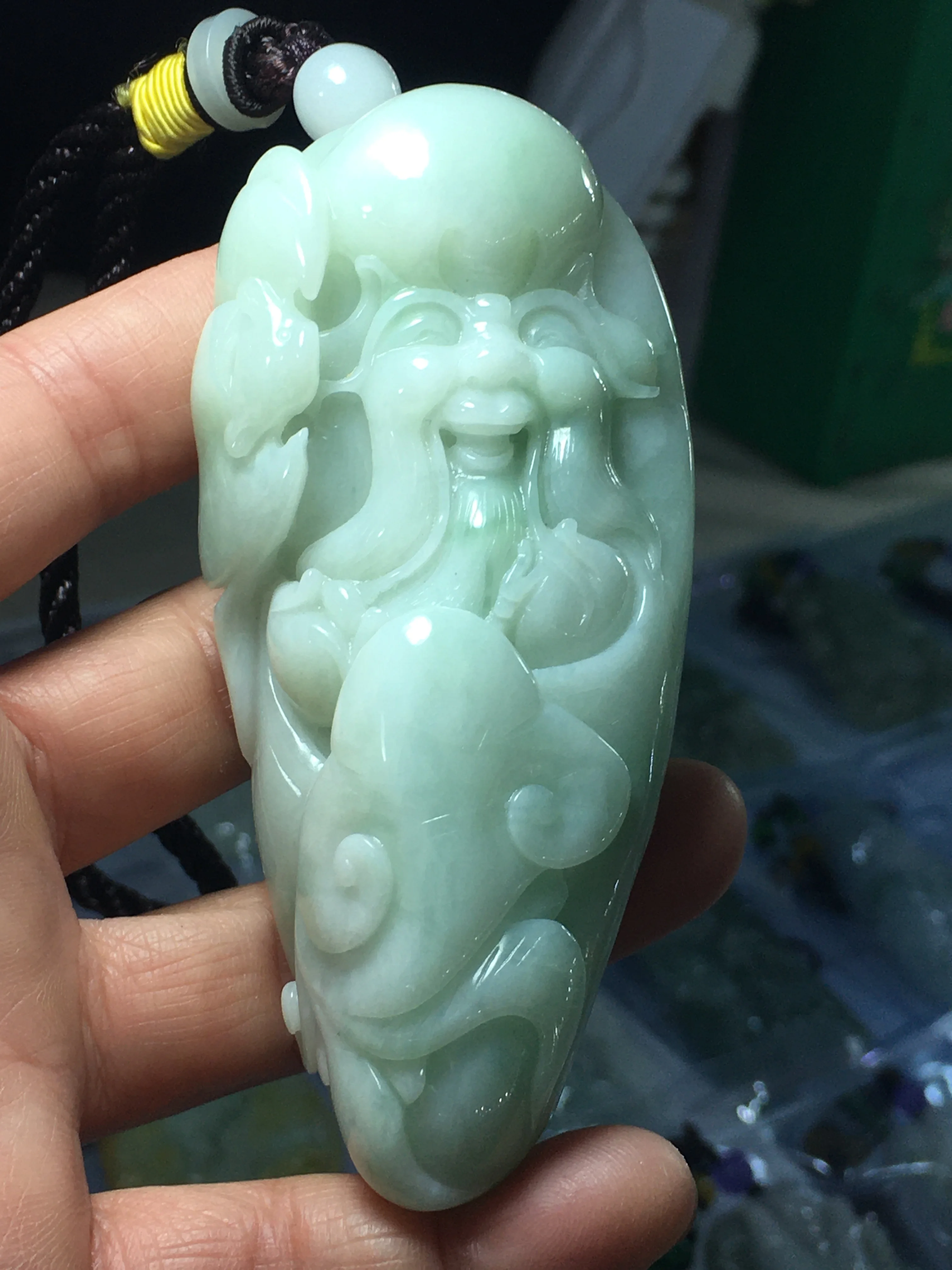 

Natural Myanmar jade 7A HandCarved green jade Buddha jadeite jade pendant jade necklace jewelry men woman