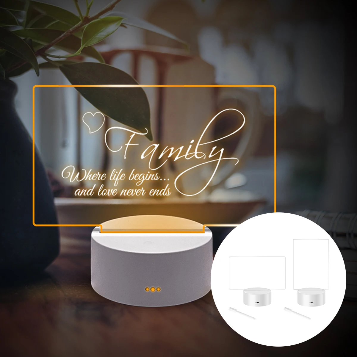 

Акриловая доска для сухого стирания с основанием из АБС-пластика, прозрачная белая доска для заметок, цветная светодиодная подсветильник к...