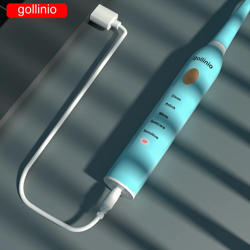 

gollinio electric toothbrush usb fast charging GL31154B electronic tooth brush replacement brush head electr Waterproof Adult