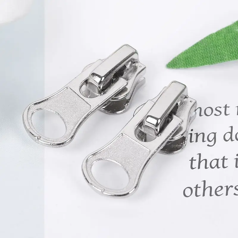 

10Pcs/Set 11mm Universal Metal Glitter Steel Color DIY Fix Zipper Puller Repair