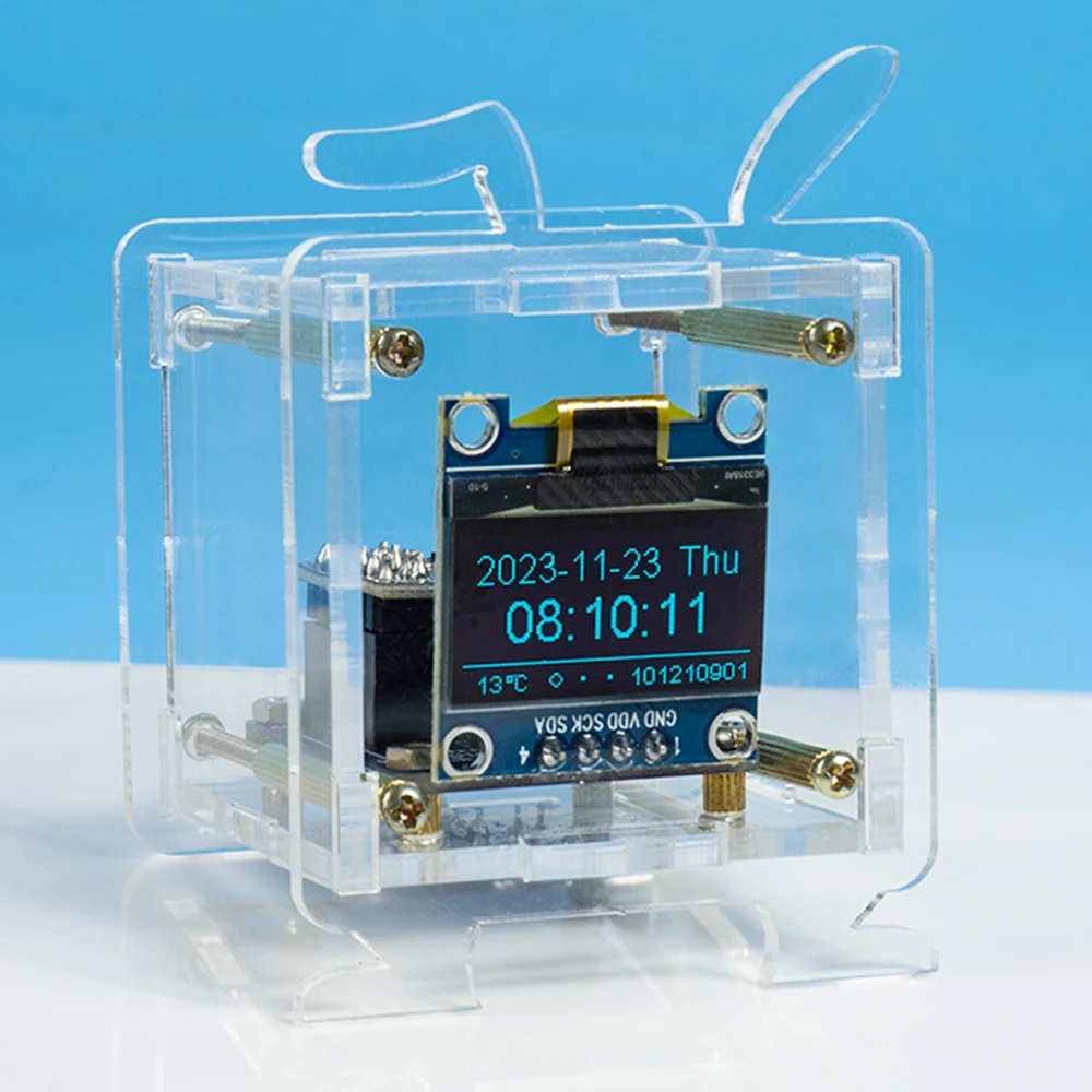 Комплект Электронных мини-часов ESP8266 0 96 дюйма OLED-дисплей поддержка 2 4 ГГц Wi-Fi