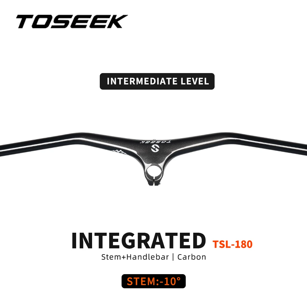TOSEEK TSL180 Mtb Lenker Und Vorbau-10 Grad Carbon Integrierte Lenker 260g Width780-70/80/90/100/110mm Für Mountainbike