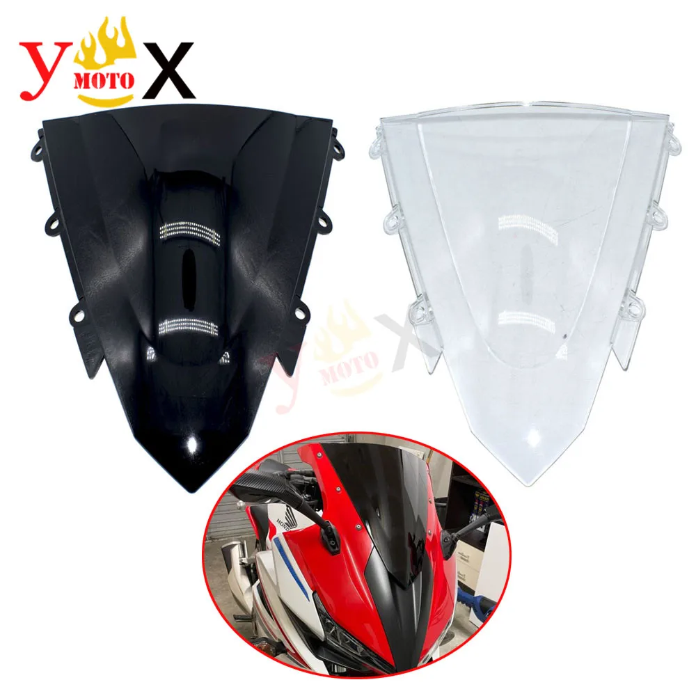 CBR500 16-18 Motorcycle Front Windscreen Windshield Wind Glass Defector Black/Clear For Honda CBR600R 2016-2018 2017