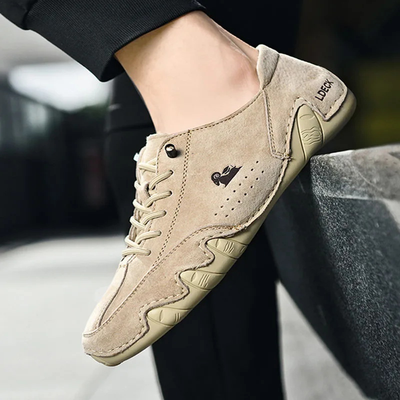 

Men Leather Casual Shoes Luxury Low Top Sneakers Comfortable Mens Shoes Big Size Designer Loafers Moccasin Shoe Man 2023 New In