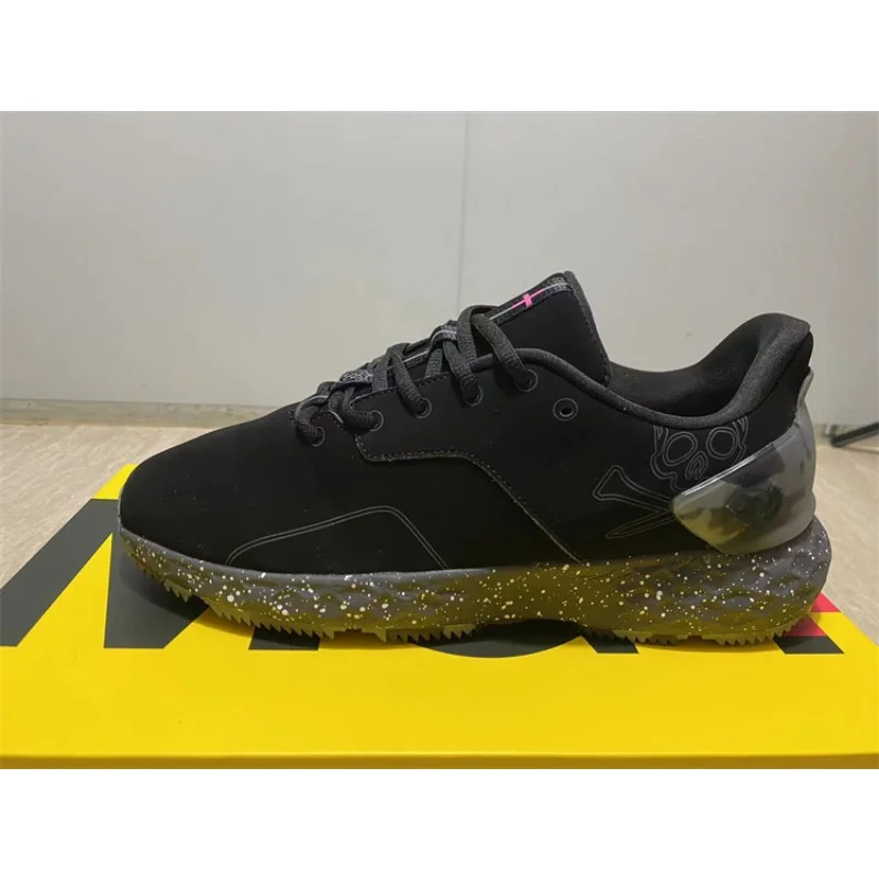 

Golf shoes Men's black gray face without nails outdoor sports low top training shoes light