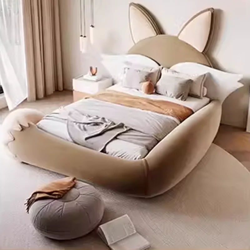 Напольная детская кровать King Size Frame Безопасная платформа принцессы Удобная
