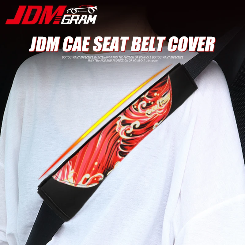 

2pcs Leather Car Seat Belt Cover Shoulder Pad JDM Universal Safety Belts Seatbelt Strap Cushion Soft Auto Protection Accessories