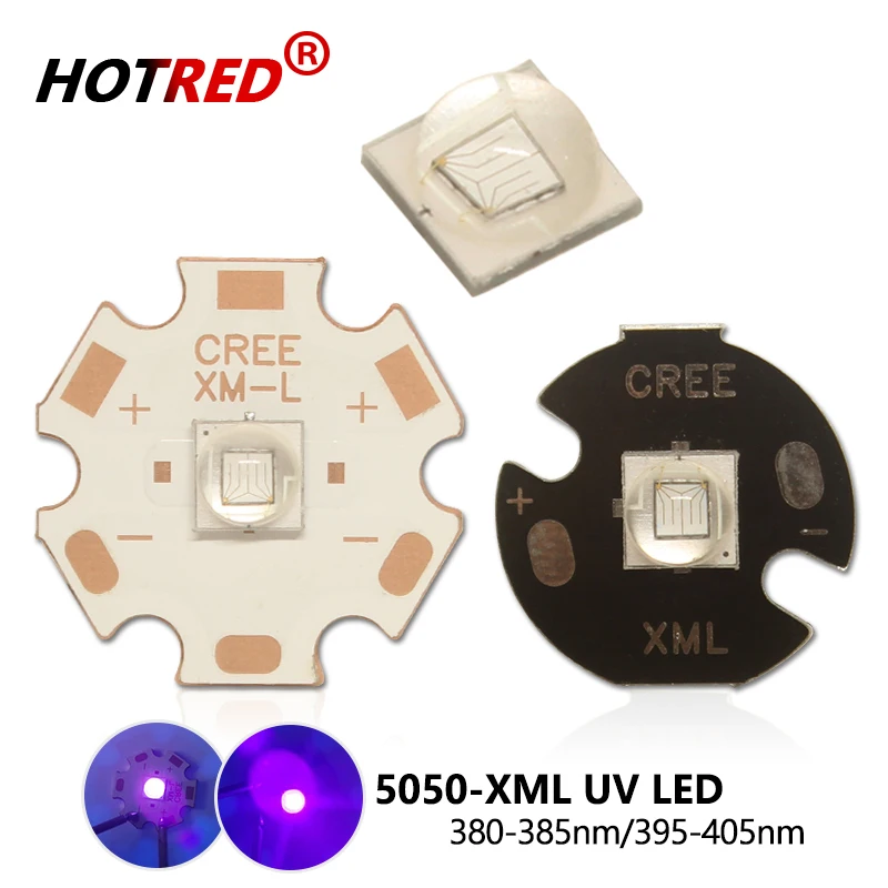 

10W UV LED 5050 XML T6 XML2 LG Chip Purple 3-3.7V 385nm 395nm 400nm CREE Bead Diode Flashlight Part Accessory Printer Curing