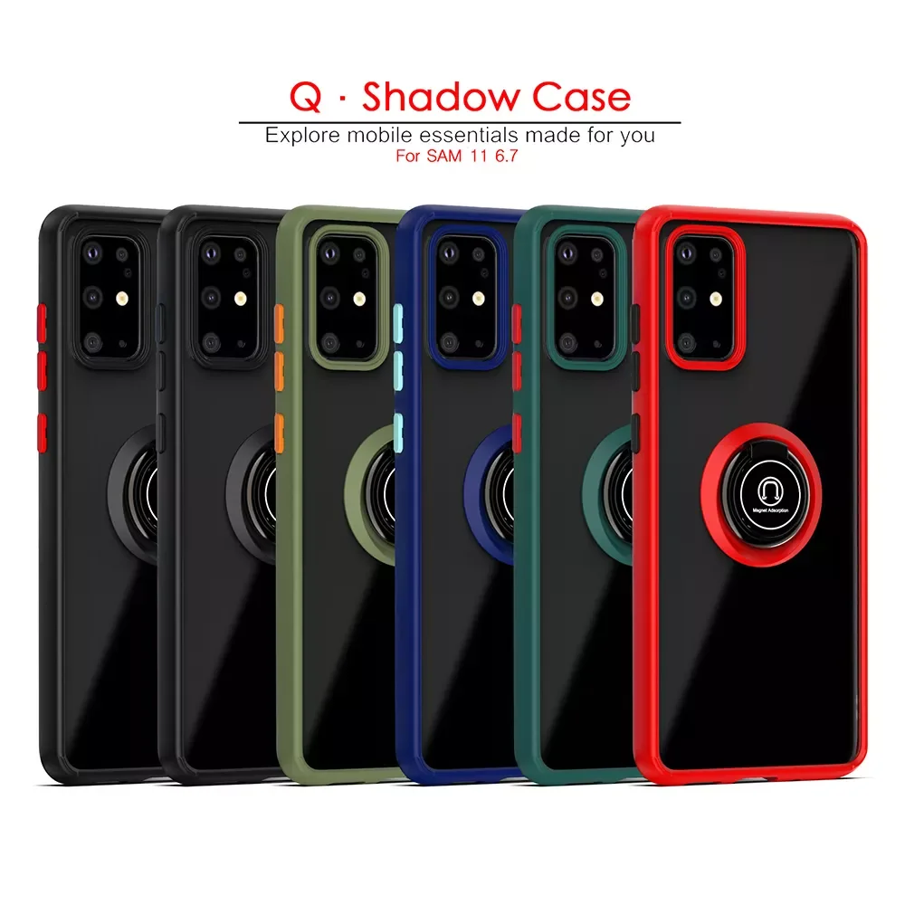 

Protection Case For Samsung A40 A50 A51 A71 S20 Ultra S10 Plus Ring Bracket Holder Luxury Shockproof Full Cover