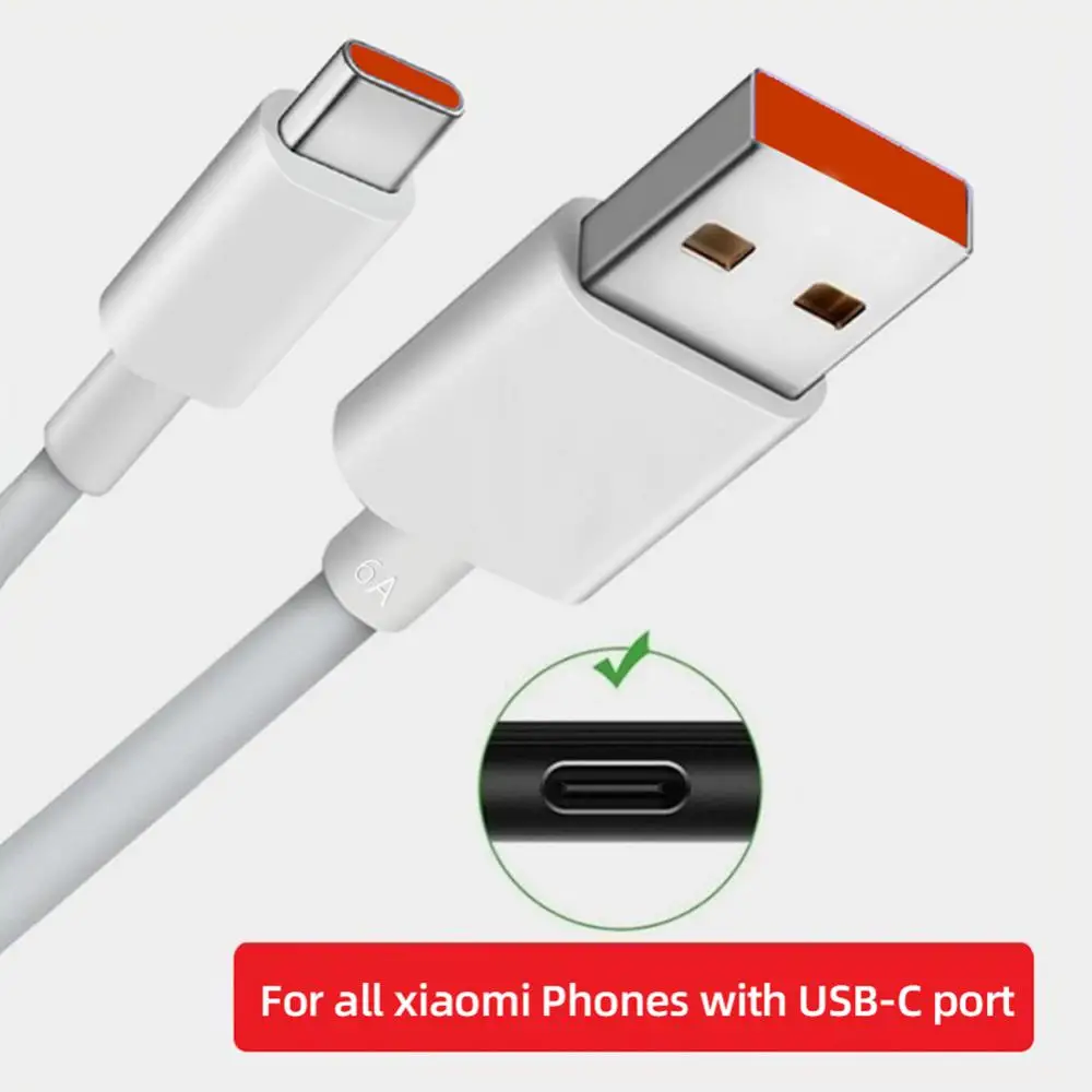 

6A 66W USB C Fast Charger Cable Type C Fast Charging Data Cable For Huawei P40 P30 Pro Samsung Xiaomi Oneplus Poco F3 Redmi 10