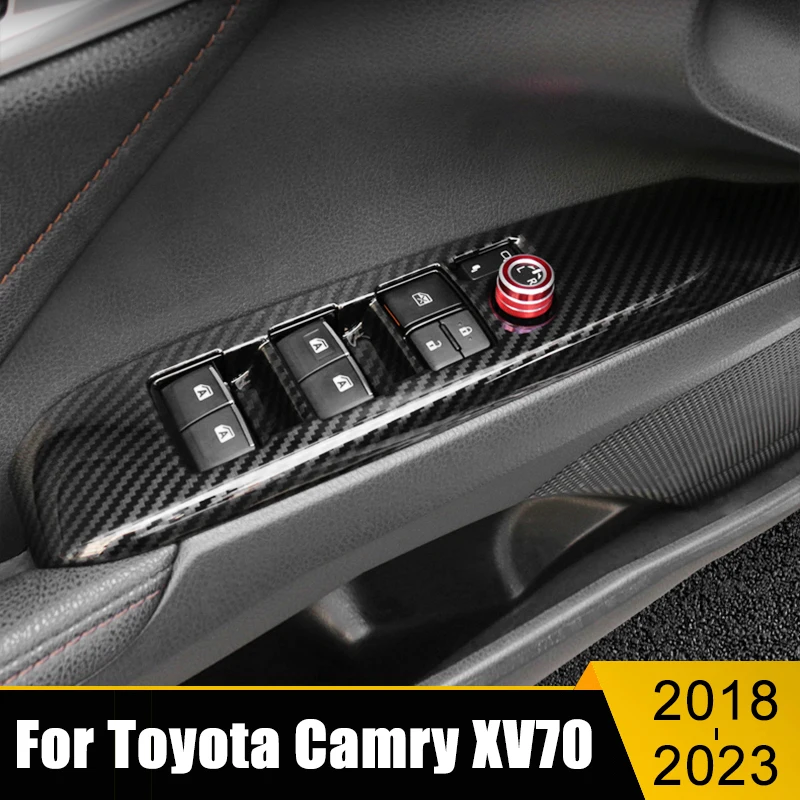 

ABS Car Window Glass Lift Switch Panel Armrest Trim Cover Interior Accessories For Toyota Camry 70 XV70 2018-2020 2021 2022 2023