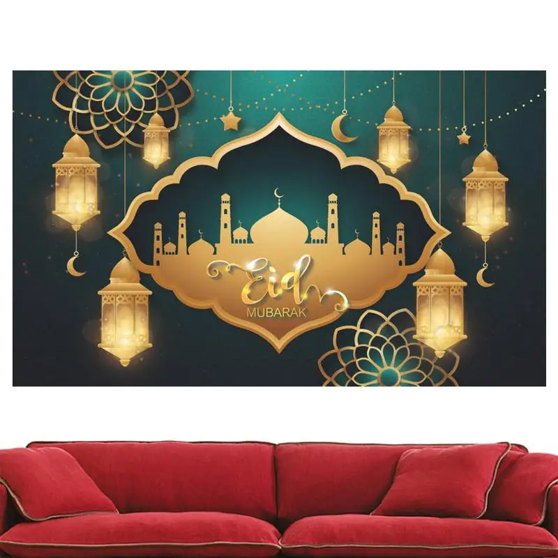 

180X110cm Photography Background Cloth 2023 Eid Al-Fitr Backdrop Banner Decorations For Home Islamic Party Favors Eid Al Adha