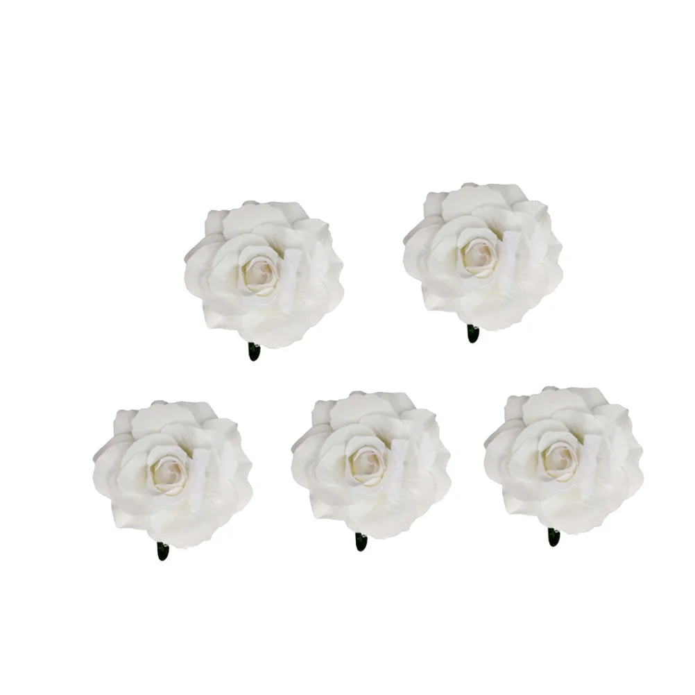 

5 Pcs Hair Accessories Flower Brooch Mens Brooches Suits Floral Dual-Use Headwear Rose Shape Breastpins Buttonhole