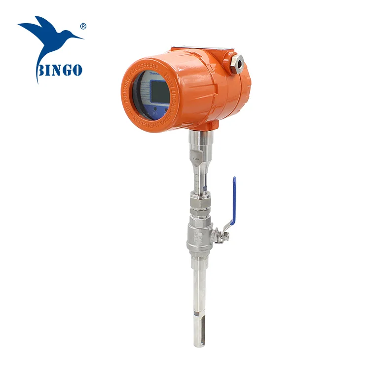 

Insertion type gas thermal mass flow meter