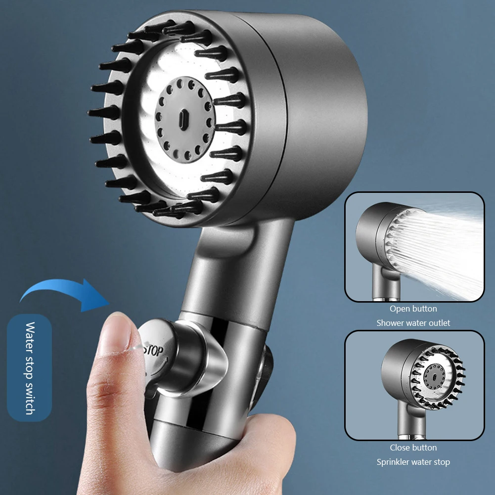 

Насадка для душа с фильтром, мощная ручная Регулируемая душевая лейка с давлением, 4 режима, запасные части, аксессуары для ванной комнаты