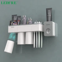 ledfre toothbrush holder wall mount automatic toothpaste dispenser storage rack bathroom accessories set squeezer lf71010