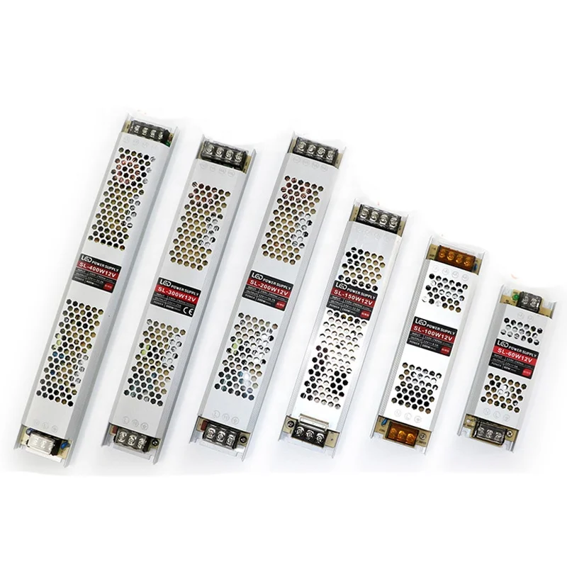 

Ultra Thin LED Power Supply DC 12V / 24V Lighting Transformers 60W 100W 150W 200W 300W 400W AC190-240V Driver For LED Strips