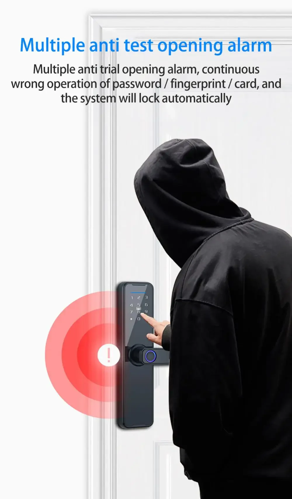 Смарт-замок дверной Tuya с Wi-Fi и RFID-защитой