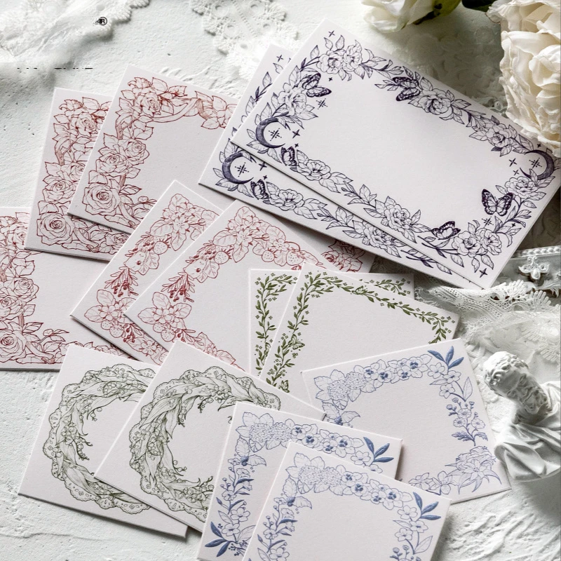 

15 Sheets Plants Record Book Memo Pad Decor Scrapbooking Journals Material Paper DIY Diary Hand Made Card