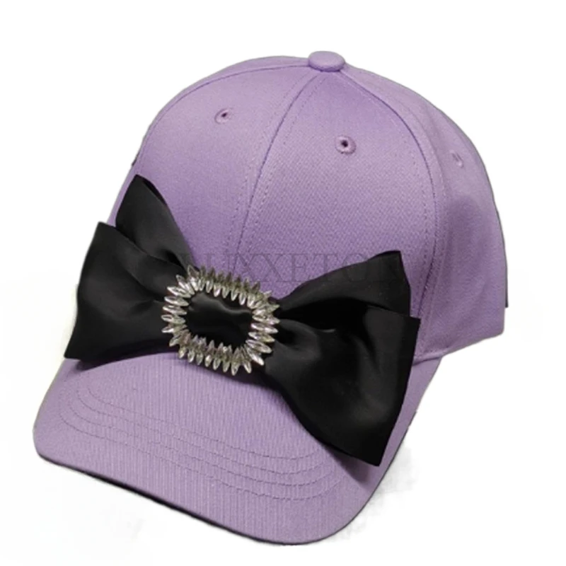 

Шляпа женская летняя универсальная бейсбольная кепка модная женская шляпа от солнца с бантом на кнопке Милая шляпа в студенческом стиле с язычком утки