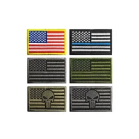 flag embroidery hook and loop patch velcro us tactical military army backpack cloth trim jacket backpack sticker