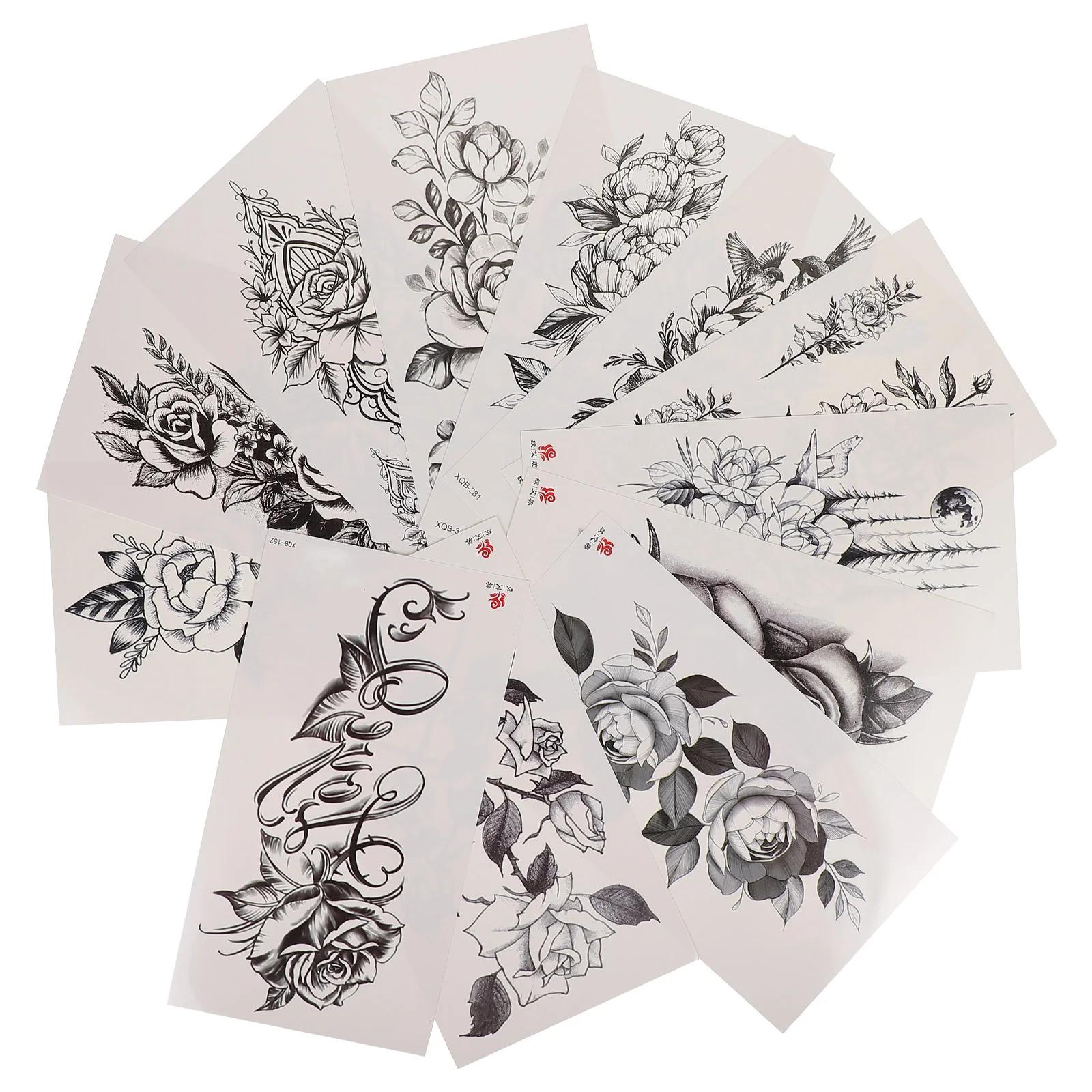 

12 pcs Premium Decorative Tattoos Decals Temporary Body Stickers for Adults Men