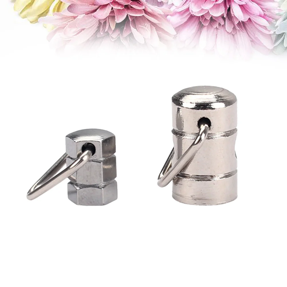 

2 PCS Metal Strap Lock Strap Button Large and Small Banjo Guitar Strap Hook Button for Banjo (Silver)