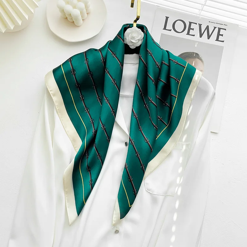 

Новинка 2022, весенний квадратный шейный шарф, Женская бандана, повязка на голову, дизайнерский женский шейный платок в горошек, шейный платок