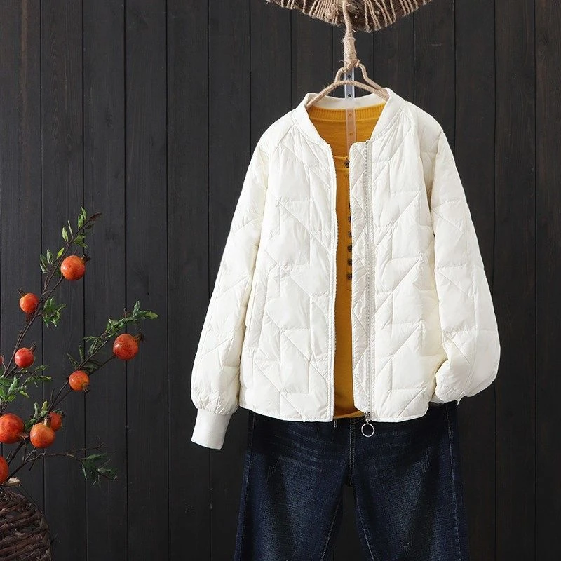 Winter Thin Down Jacket Women Ultralight Down Jacket 2022 Autumn Winter Slim Short Warm White Duck Down Coat Portable Outerwear