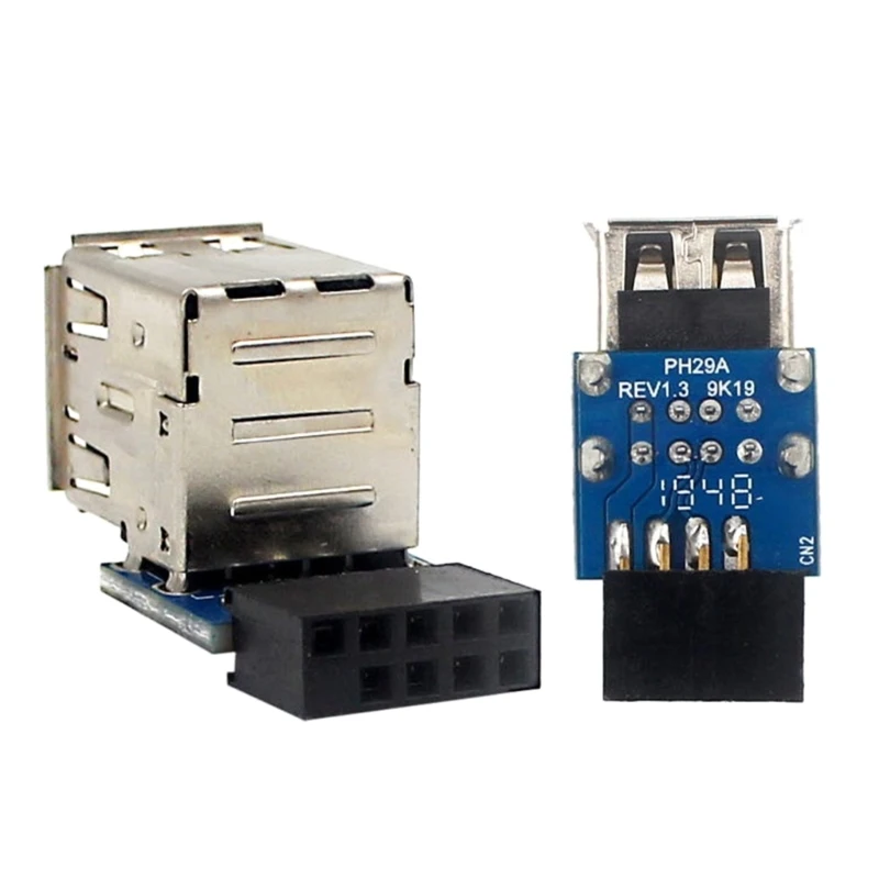 

PH29A 9Pin to 2xUSB 2.0 Female Converter Adaptor USB Motherboard Header Adapter