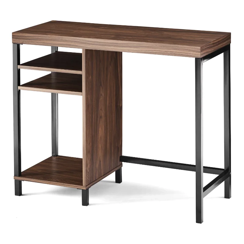 

Mainstays Sumpter Park Cube Storage Desk, Canyon Walnut computer desk office desk gaming desk