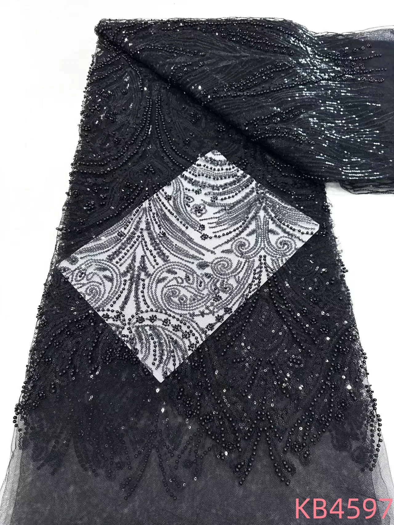 Кружевная ткань с золотыми бусинами высокое качество нигерийский тюль блестками