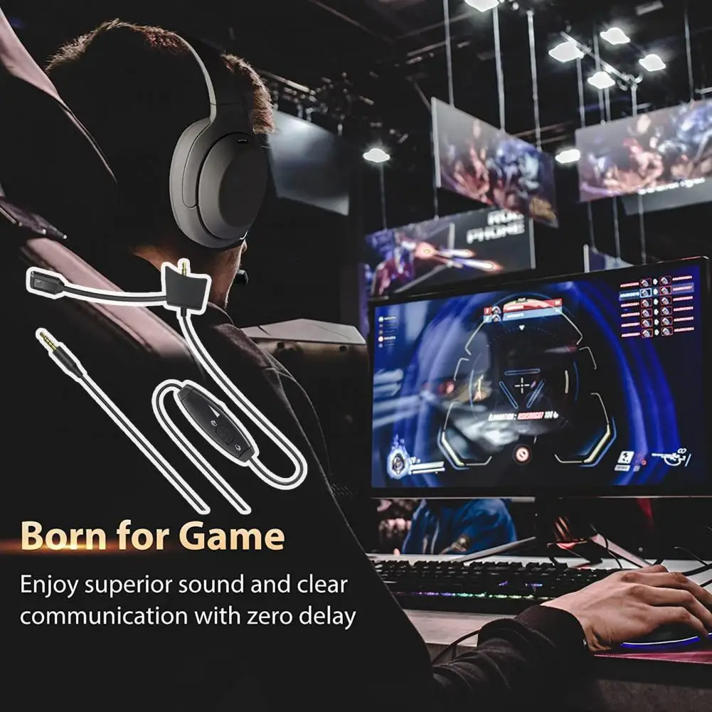 

1 Set Gaming Headset Useful Practical Compatible with a wide range Game Live earphone Microphone Cable