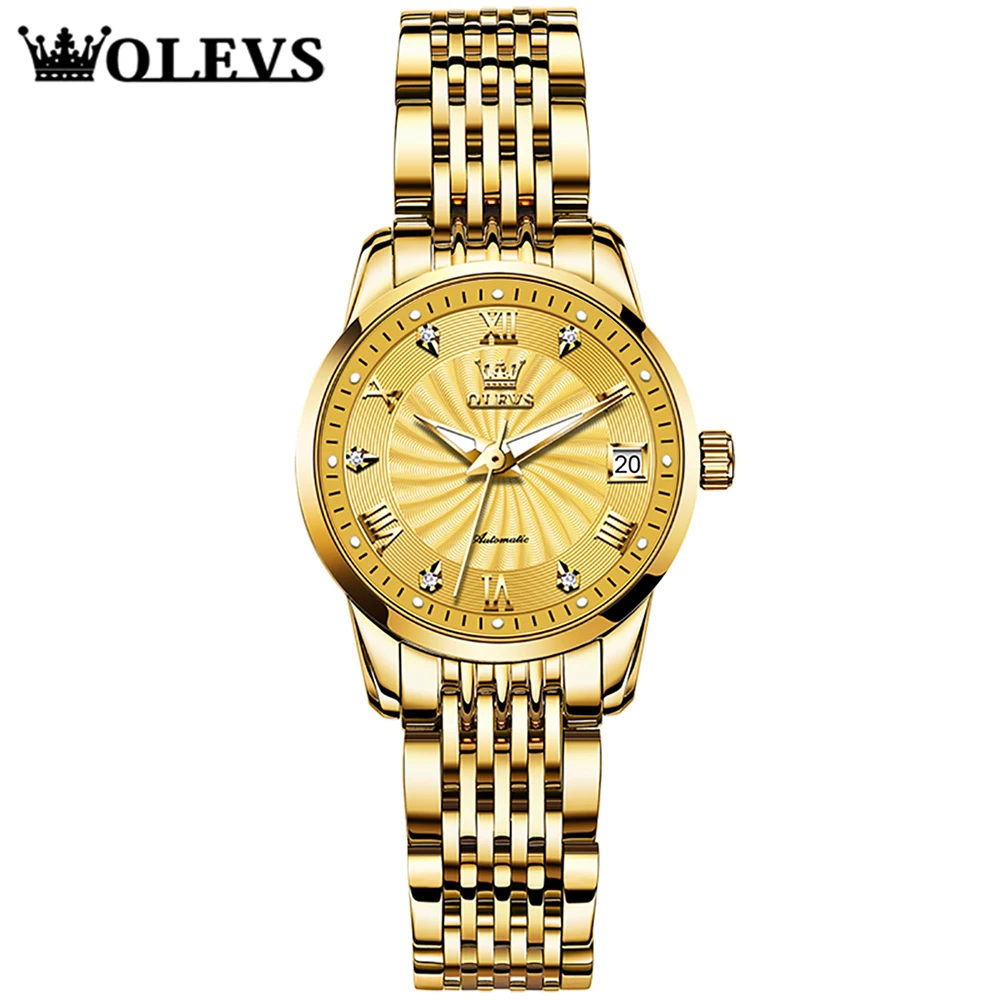 

Women Wristwatch Mechanical Automatic Watch Female Fashion Business Ladies Watches Golden Steel Waterproof Luxury Brand Original