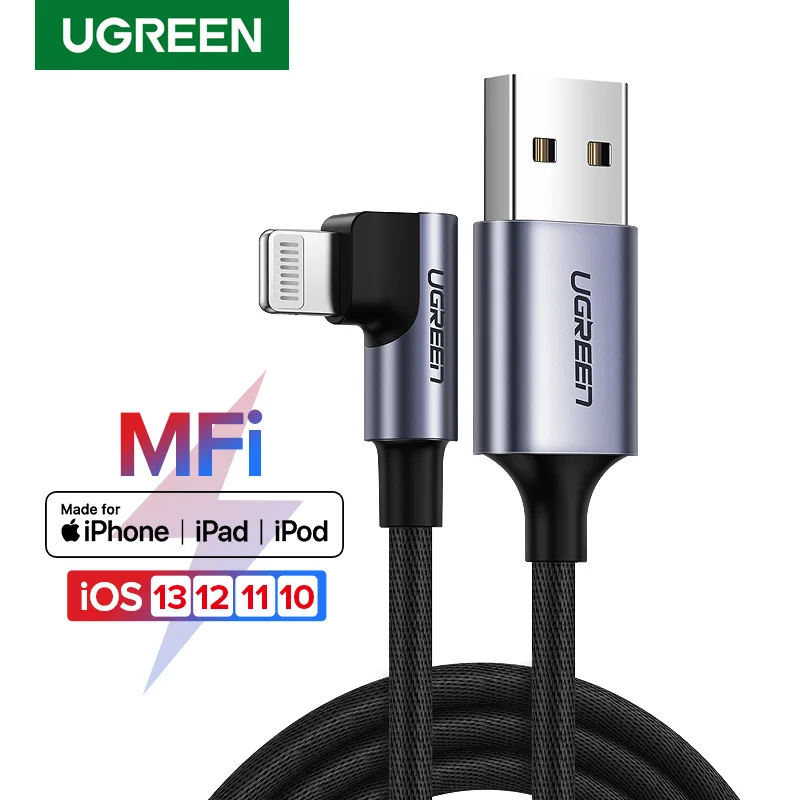 

USB-кабель UGREEN MFi Lightning для iPhone 13 mini Pro Max, кабель для быстрой зарядки и передачи данных для iPhone X, XR, 11, 8
