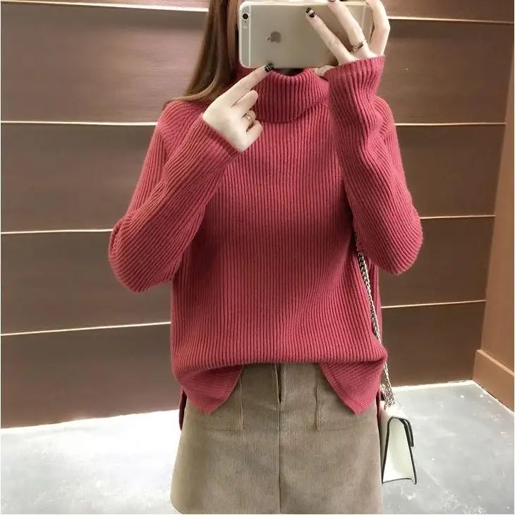 

Pullover Femamle 2023 Winter Autumn Oversized Knitted Sweater Women Long Sleeve Embroidery Top Pullovers Blouse Jumper Tops