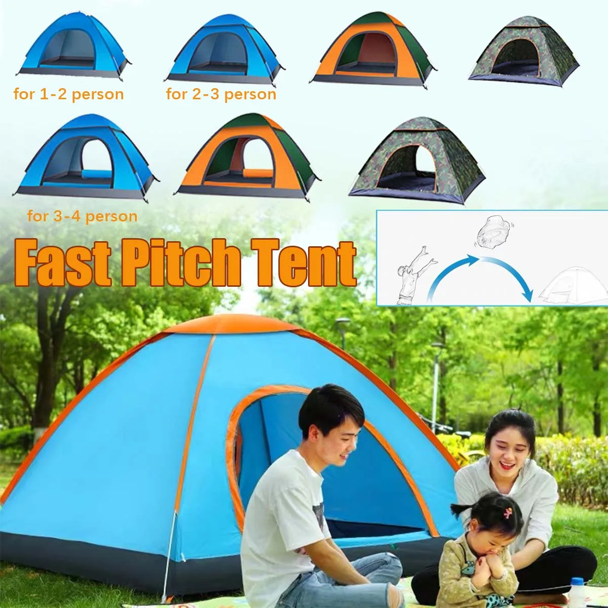 

Ultralight Camping Tent Fully Automatic quick-opening Camping Tent Waterproof Outdoor Hiking Tent Backpacking Tent With Free Bag