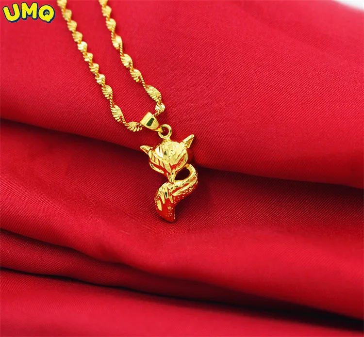 

Euro Gold Necklace Women's Fashion Cute Little Fox Necklace Vietnam Gold Jewelry