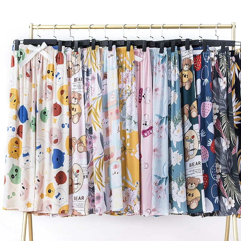 2022 вискозные пижамные штаны тонкие повседневные закрывающие для сна поплиновые