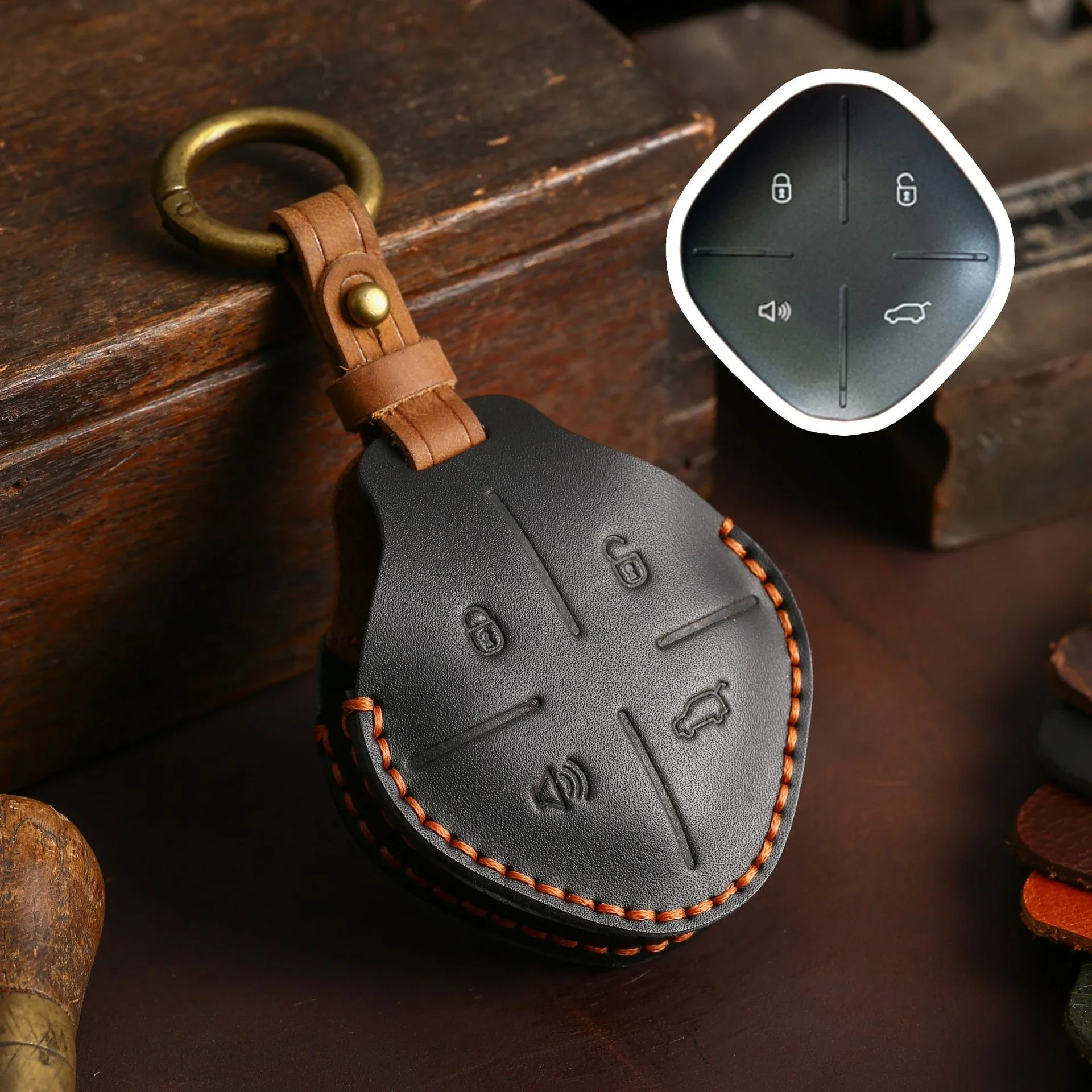 

Кожаный чехол для автомобильного ключа ручной работы с полным покрытием для 2022 2023 Jetour DASHING чехол Plus DTC защитный чехол для автомобильного ключа с дистанционным управлением