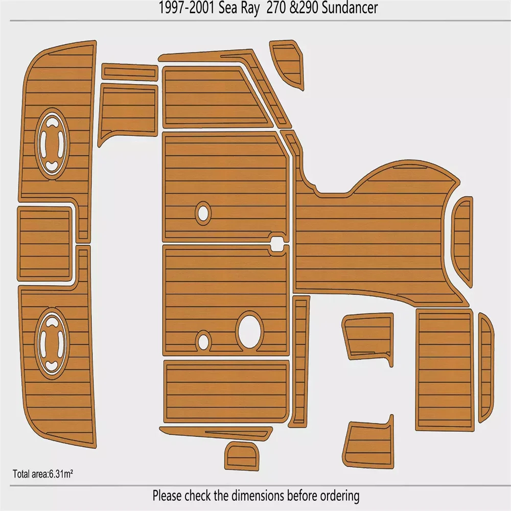 1997-2001 Sea ray 290 Sundancer Cockpit Платформа для плавания 1/4 &quot6 мм Коврик из пенопласта EVA SeaDek