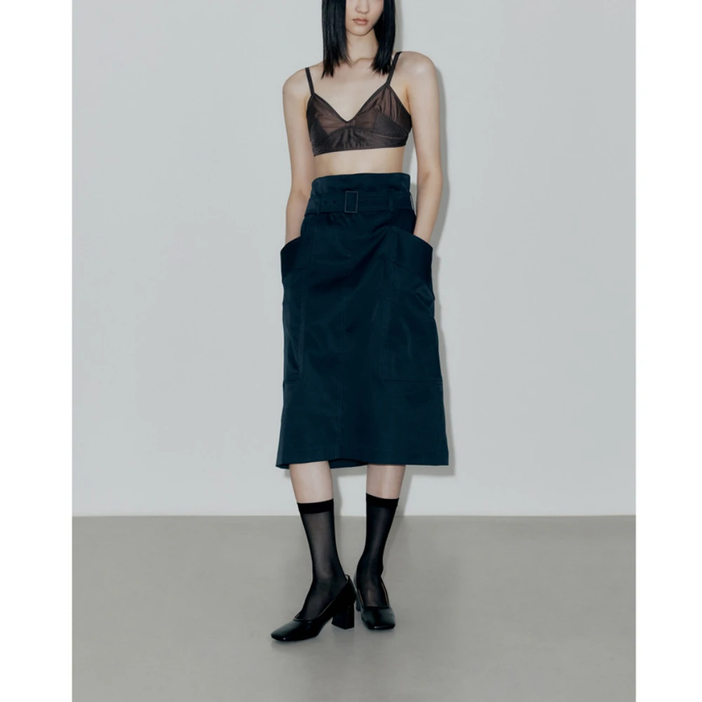 Женская хлопковая юбка-трапеция с завышенной талией в стиле Харадзюку