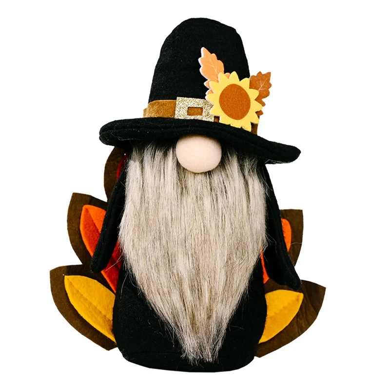 

Thanksgiving Festival Turkey Hat Gnome Doll Ornaments Cute Dwarf Elf Home Farmhouse Kitchen Decor Shelf Tiered Tray